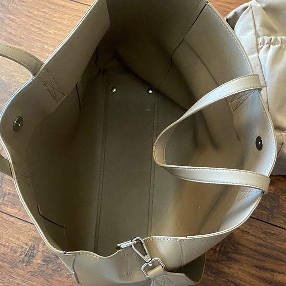 Calpak Taupe Leather Tote Bag - Picture 3 of 4